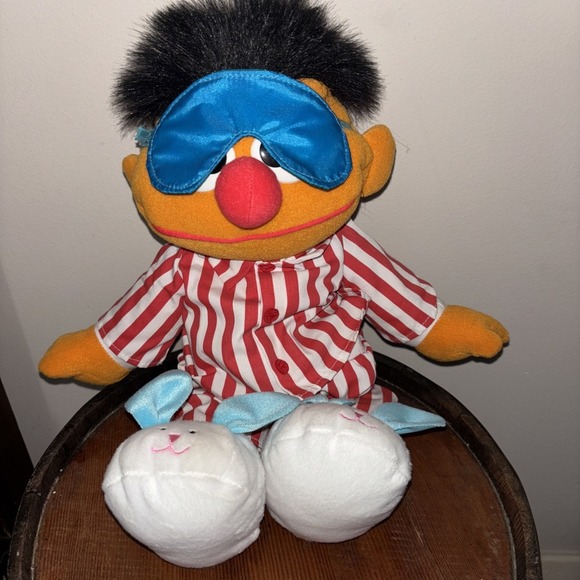Vtg 90s TYCO Talking Sleepy Time Snoring Ernie Plush Bedtime Sesame Street Works - Picture 1 of 7